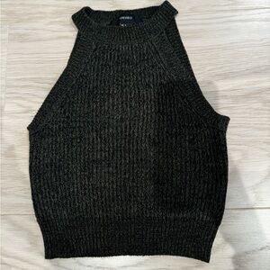 Dark green cropped tank sweater